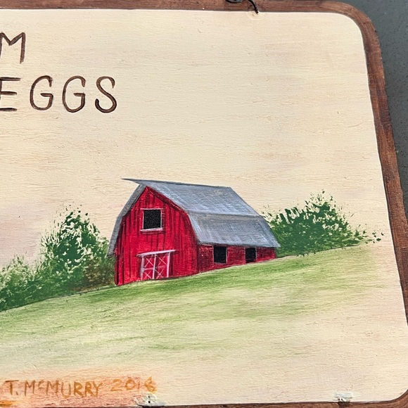 Farm Fresh Eggs Wooden Wall Hanging Sign Chicken Farm Barn Country Cottagecore - Picture 5 of 7